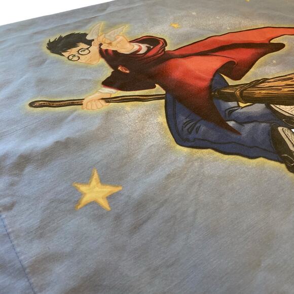 Vintage Harry Potter Blue Quidditch Golden Snitch Kidcore Standard Pillowcase - Picture 3 of 15